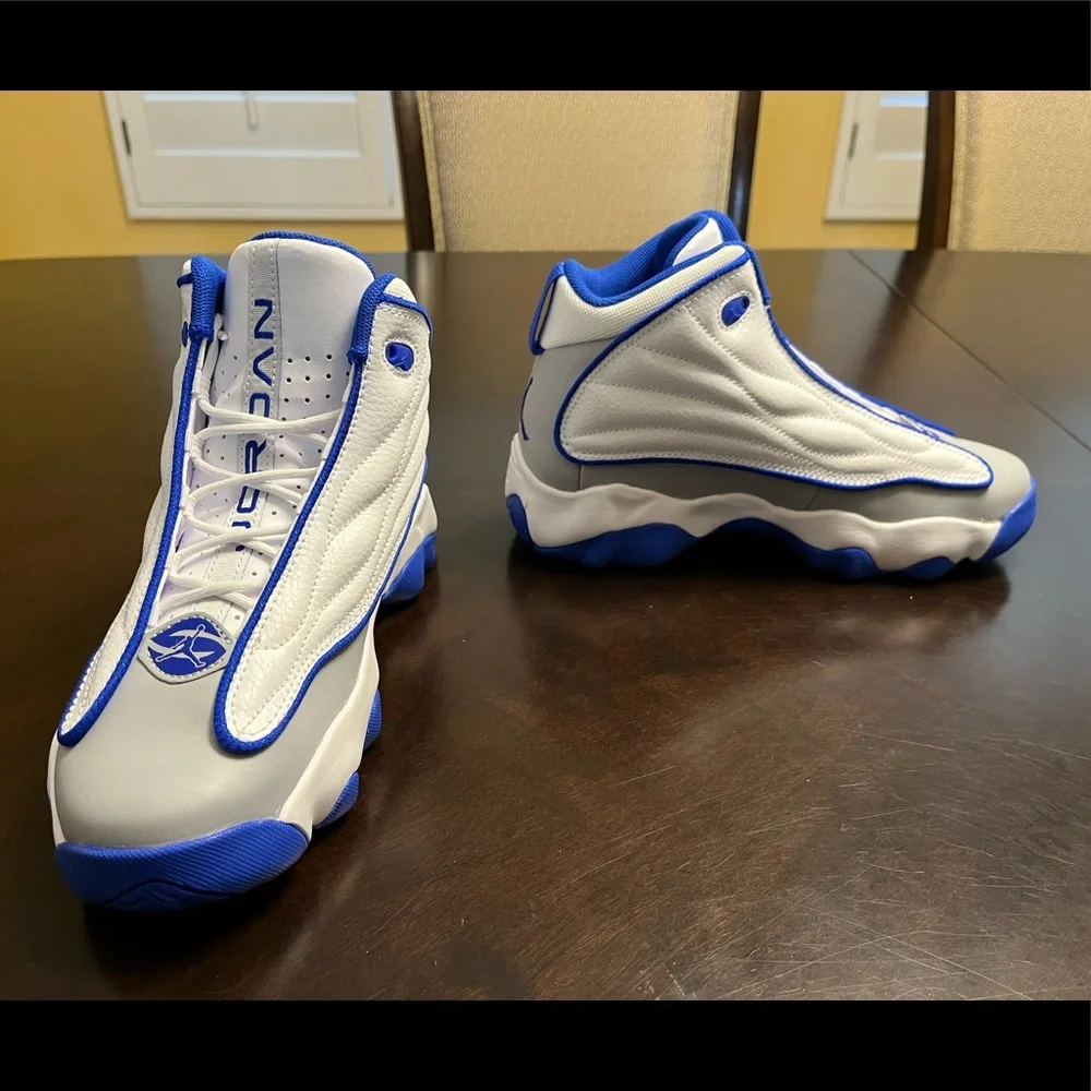New Nike Air Jordan Pro Strong Basketball Sneaker White Blue Shoes Size US 5.5 - Picture 9 of 12